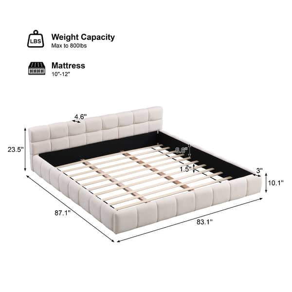 Christopher Knight Home - Evelyn Chenille Upholstered Bed with Modern Checkerboard Headboard