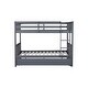 preview thumbnail 12 of 10, Modern Design Rubber Wood Bunk Bed with Trundle, Ladder and Guardrails, Full Over Full, Taupe