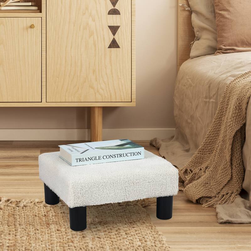 Adeco 15'' Small Ottoman Upholstered Foot Rest