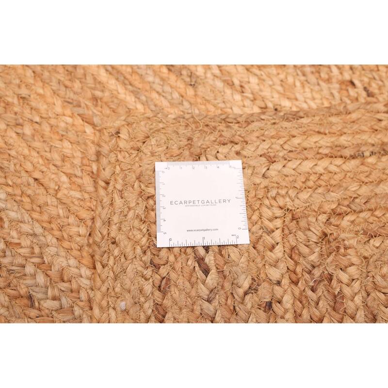 ECARPETGALLERY Braided Weave Palas Denizli Tan Jute Rug - 5'3 x 7'7