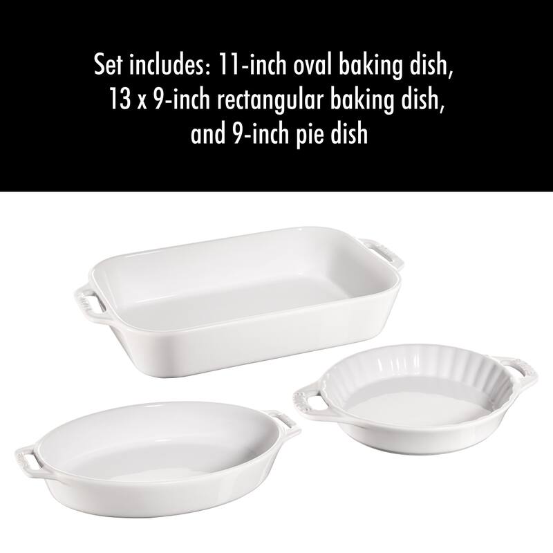 STAUB Ceramic 3-pc Mixed Baking Dish Set