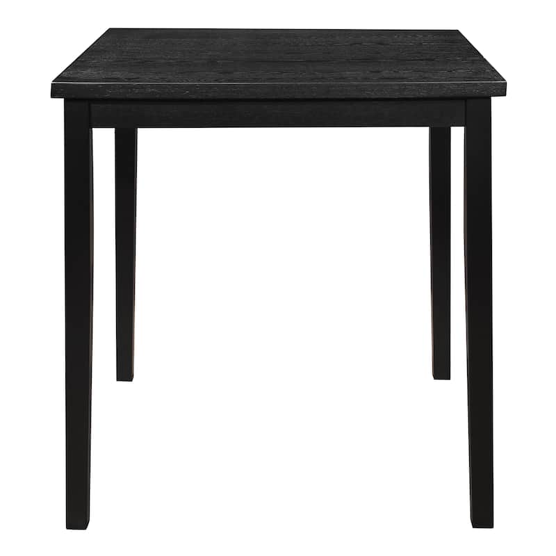 Rina 36 Inch Counter Height Table, 4 Seater Square Top, Black Solid Wood