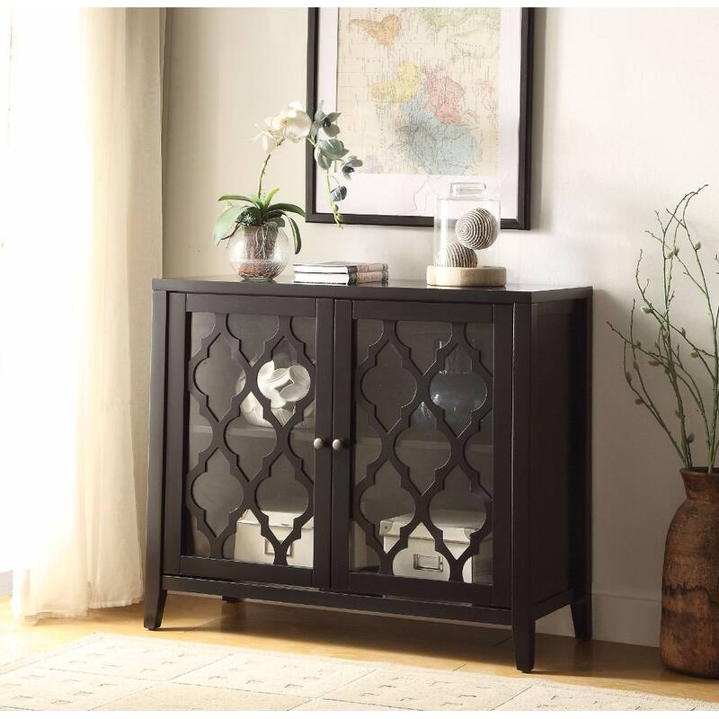 Ceara Console Table With 2 Doors, Black