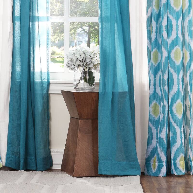 No. 918 Ladonna Crushed Texture Semi-Sheer Rod Pocket Curtain Panel, Single Panel