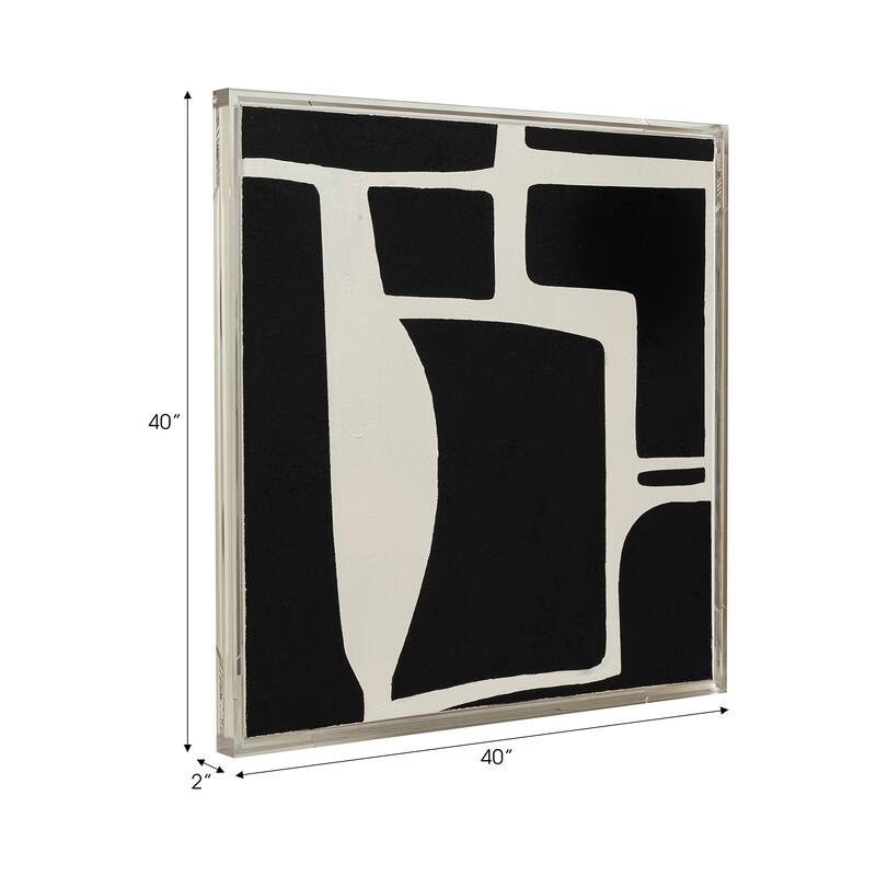 Canvas Wall Art Wood Frame Abstract Decorative Design - 40" Multi
