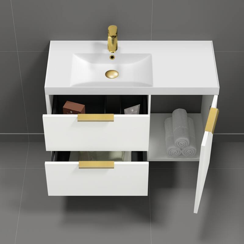 Nameeks Lisbon-3619-W Lisbon 36" Wall Mounted Single Basin Vanity Set