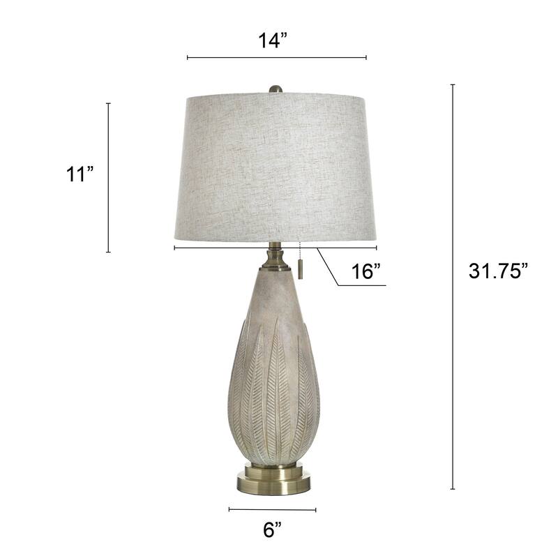 StyleCraft Poly Table Lamp - Delnice Ivory - White Shade