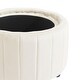 preview thumbnail 16 of 55, 30" W Round Velvet Upholstered Storage Ottoman with Flip Top Tray