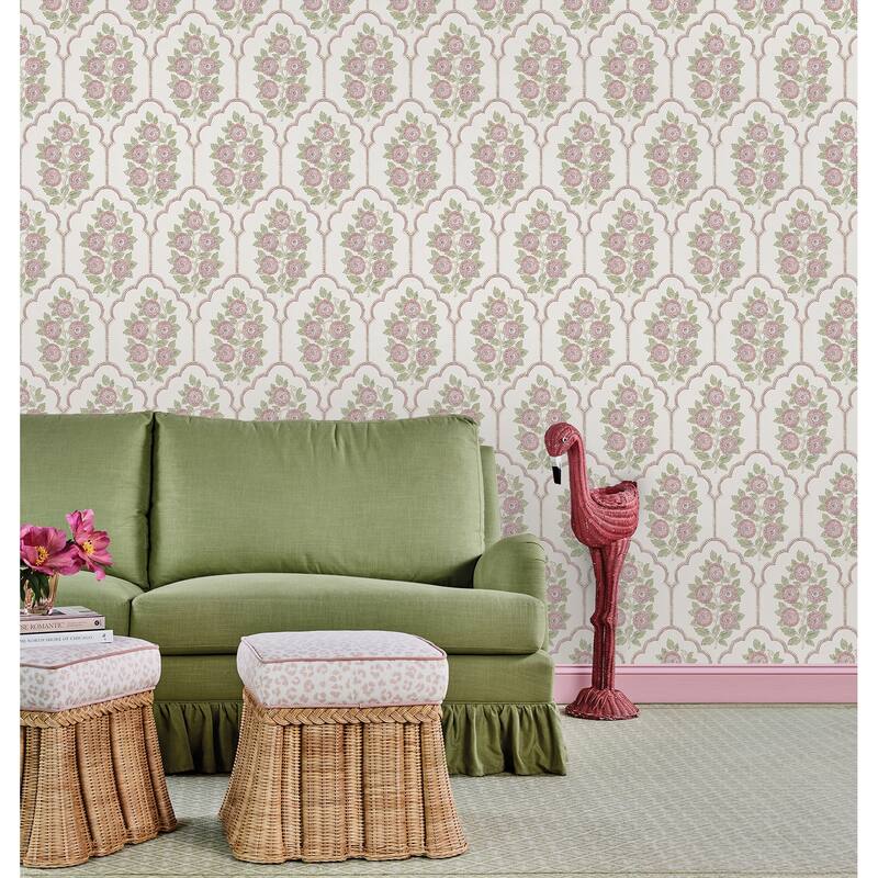 Society Social Floral Bazaar Rose Water Peel and Stick Wallpaper