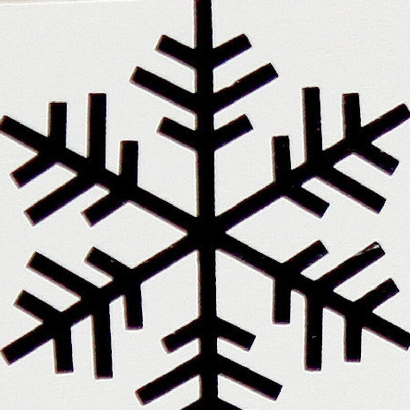 HomeRoots 16" White And Black Winter Wonderland Serving Tray With Handles - 15.50 in. x 2.25 in. x 12.00 in.