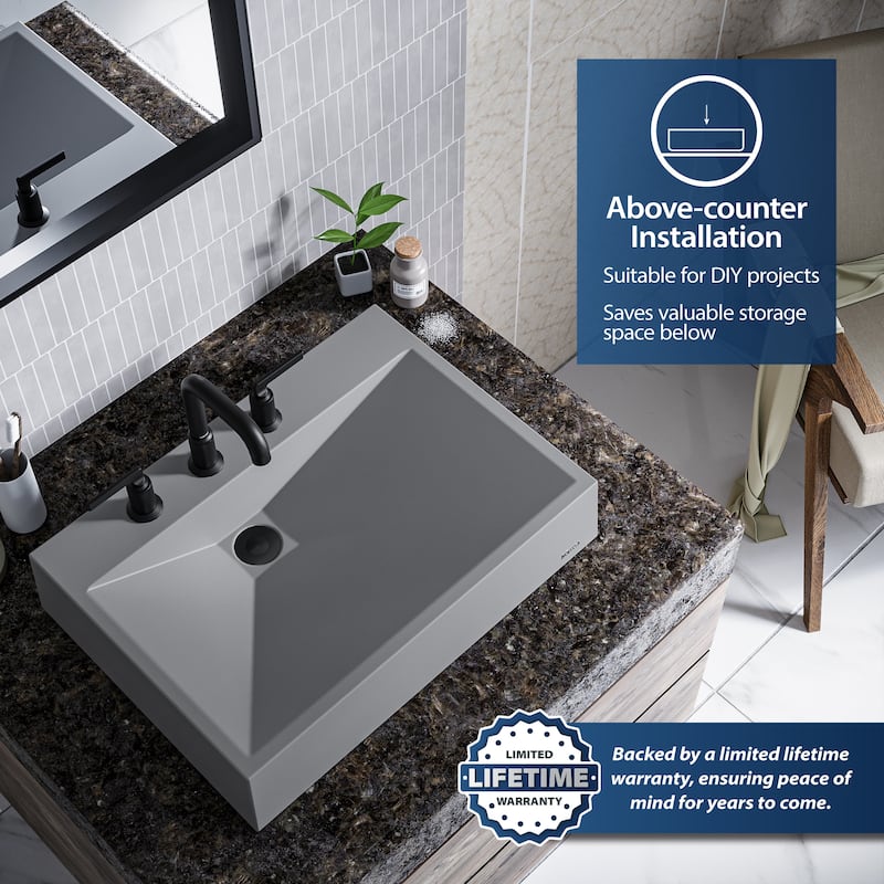 Karran Envy Quartz 24.5 inch Bathroom Vessel Sink