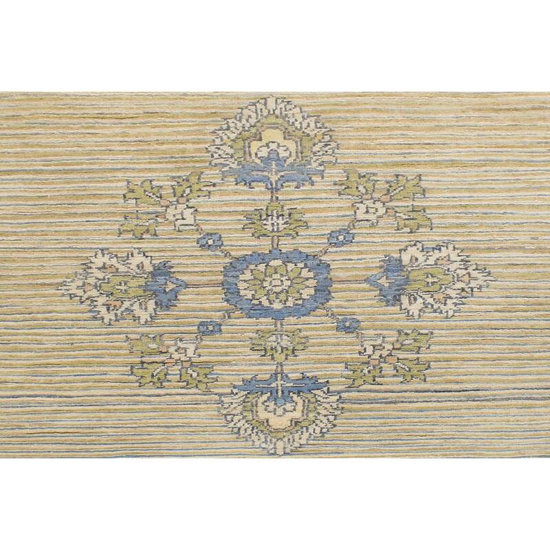 Vintage Inspired Gabbeh Floral Medallion Hand Knotted Area Rug