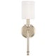 preview thumbnail 3 of 3, Breigh 1-light Brushed Champagne Wall Sconce w/ White Fabric Stay-Straight Shade