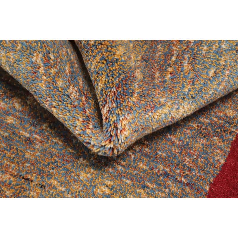Hand Knotted Oriental 100% Wool Carpet Tribal Animal Pictorial Multi-Colored Gabbeh Area Rug - 3' 11'' X 2' 4''