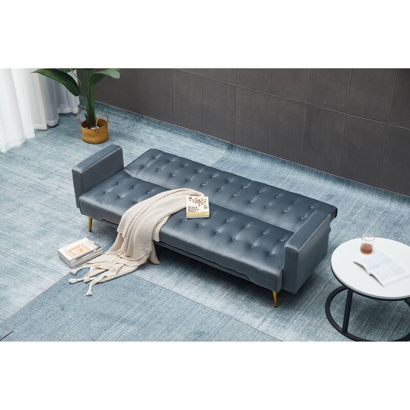 Dark Gray Solid Wood+MDF Sofa Bed for Small Spaces