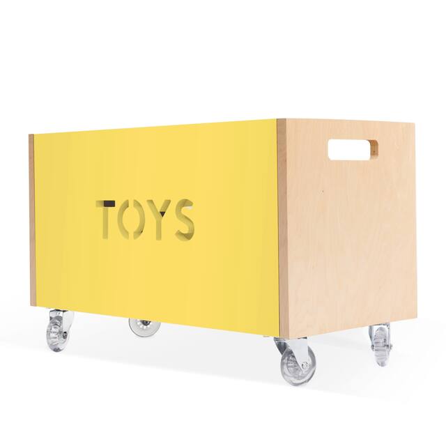 Taylor & Olive Marigold Toy Chest on Casters - Maple Finish - Yellow