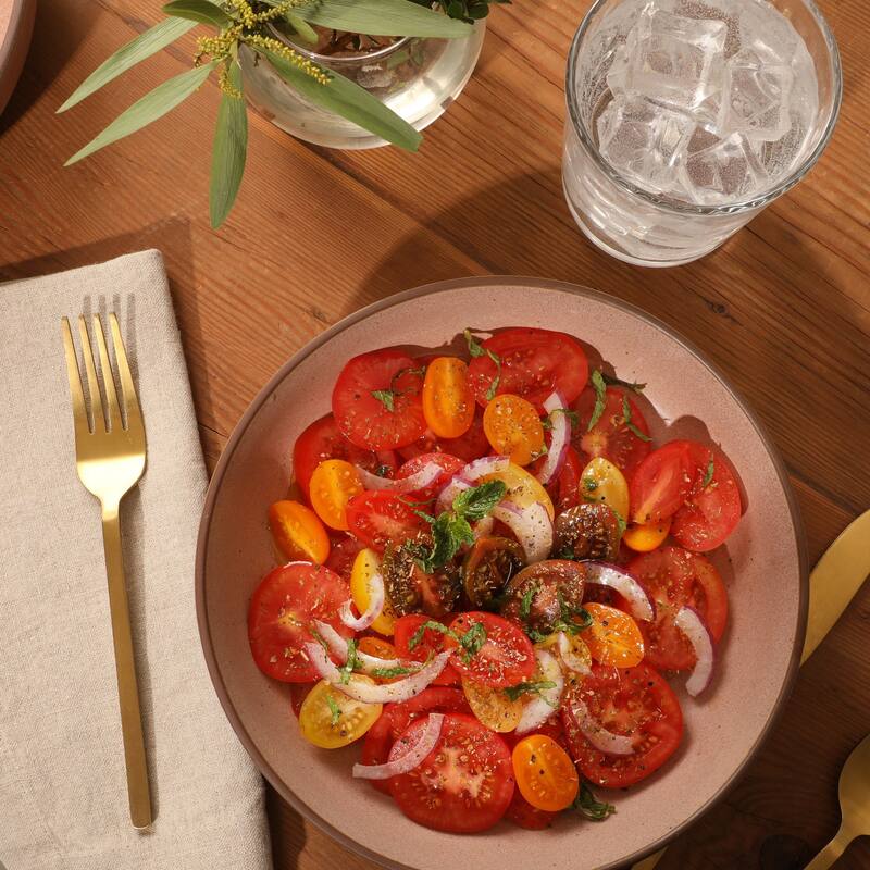 Gibson Elite William Crest 4 Piece Dinner Bowl Set, 8.5" Round Stoneware Reactive Glaze Finish, Large Soup, Pasta & Salad Bowls