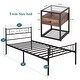 preview thumbnail 12 of 17, 3-pieces Platform Bed Frame and Glass Top Nightstands Set of 2