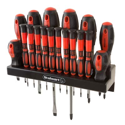 18 Piece Screwdriver Set with Wall Mount and Magnetic Tips By Stalwart