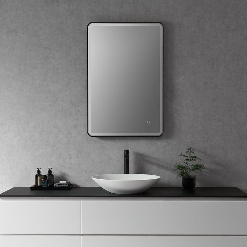 Altair Viaggi Rectangle Framed LED Lighted Wall Mirror