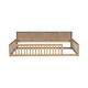 preview thumbnail 9 of 10, Brown Twin XL Size Daybed with Storage Shelves, Wood Floor Bed with USB Ports for Kids