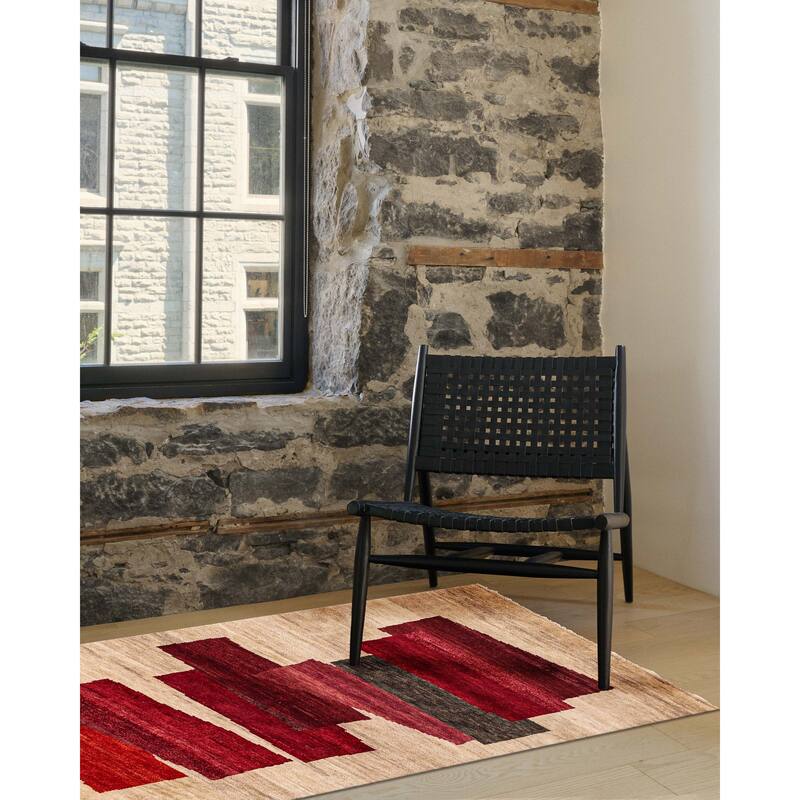 ECARPETGALLERY Hand-knotted Peshawar Ziegler Light Khaki Wool Rug - 4'11 x 7'0