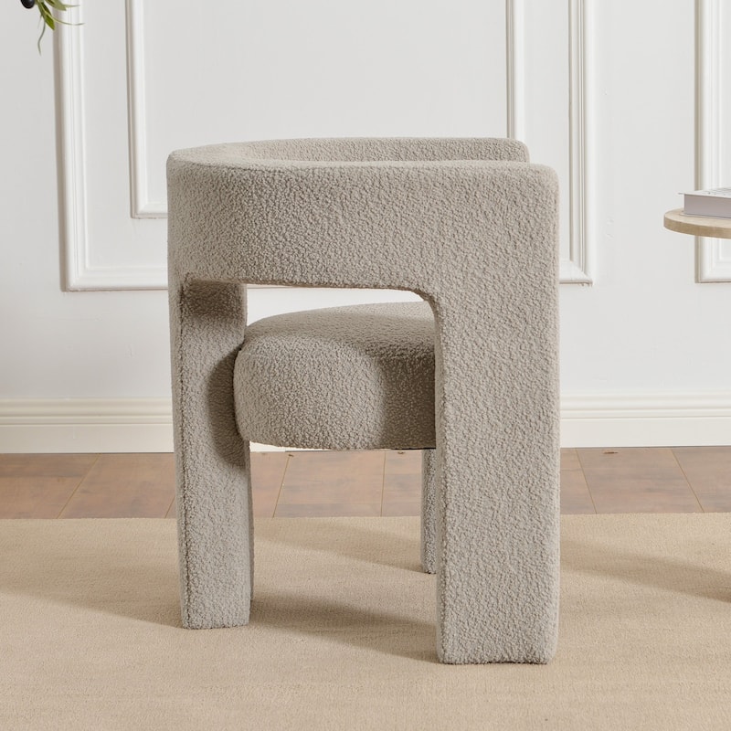 KINWELL 28" Wide Boucle Upholstered Square Armchair
