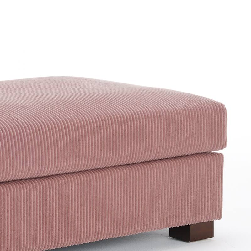 Modern Oversized striped Corduroy Ottoman