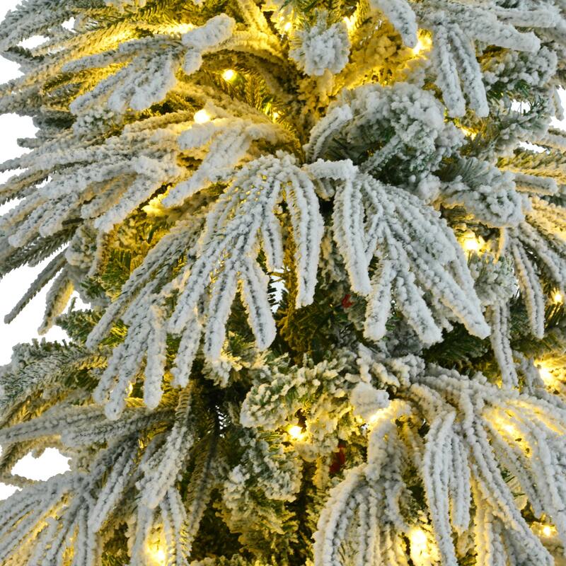 Winter Wonderland 6FT/7.5FT Artificial Christmas Tree with LED Lights and Hinged Branches