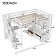 preview thumbnail 3 of 10, Full Size Loft Bed with Desk and Shelves, Two Built-in Drawers, and Storage Staircase, White