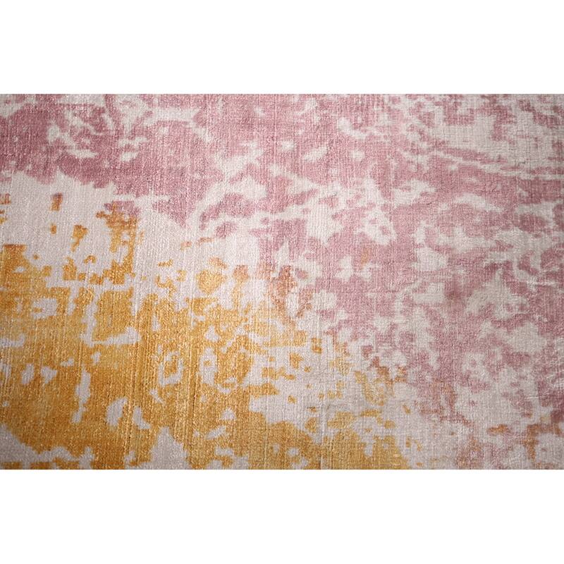 Colorful Abstract Indian Foyer Rug Handmade Wool Carpet - 2'7"x 4'5"