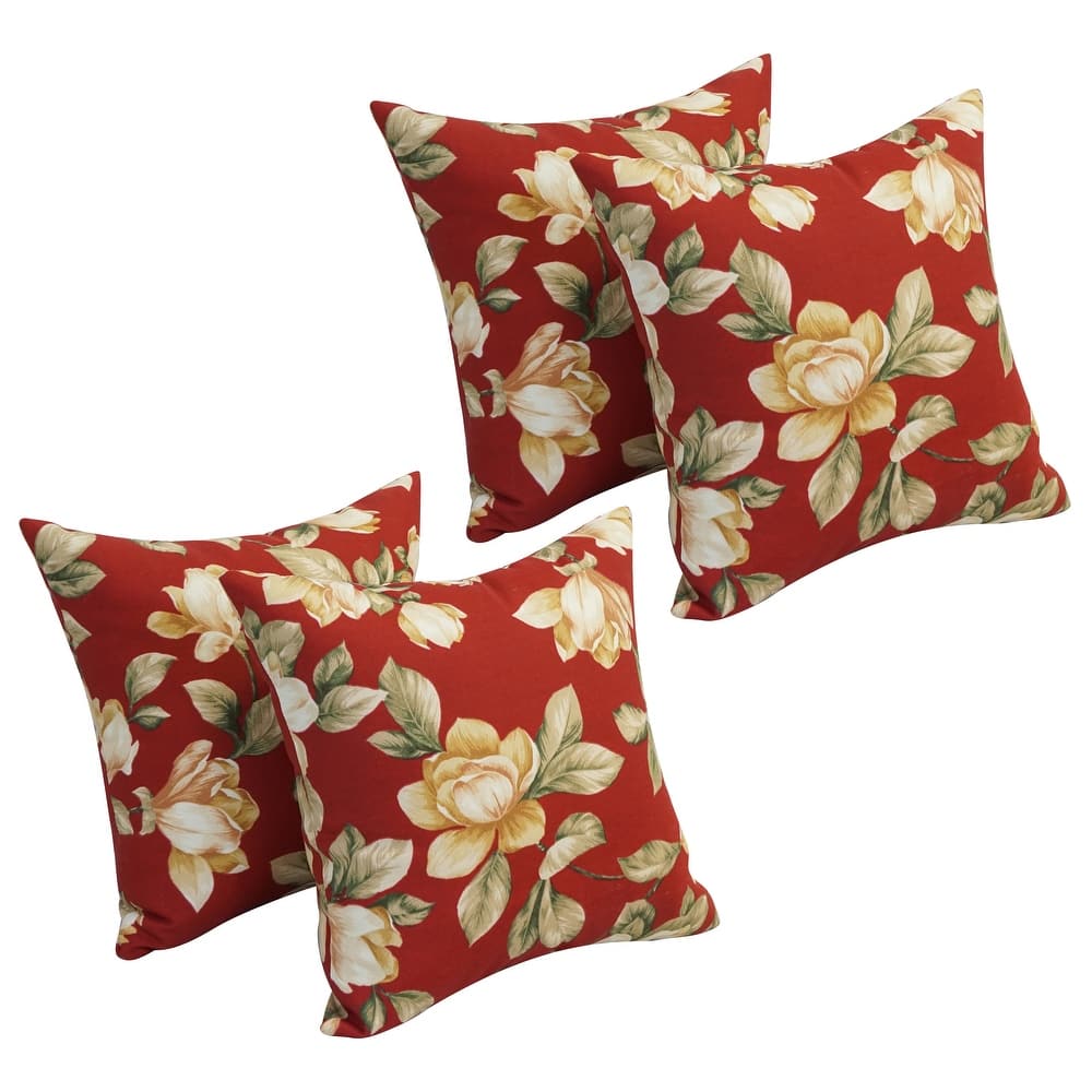 Blazing Needles 17-inch Square Polyester Outdoor Throw Pillows (Set of 4)