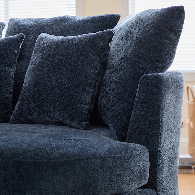 55.1" W Accent Barrel Chair,Modern Oversized Sofa Chair with 5 Pillows
