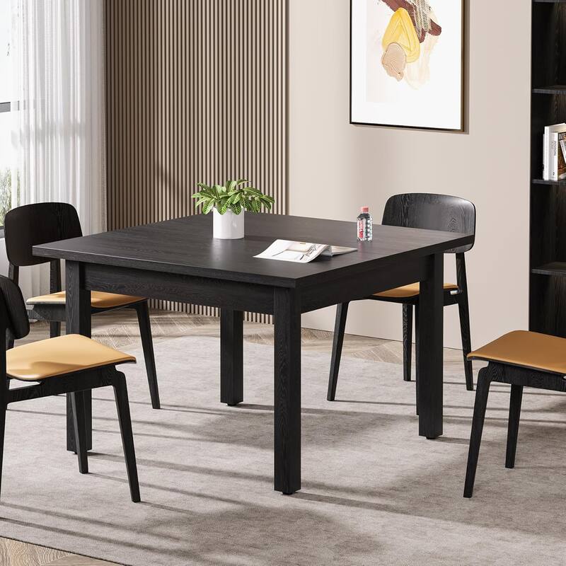 Square Conference Table, Wooden Meeting Table/Desk for Office, Conference/Seminar Room,Boardroom - Black