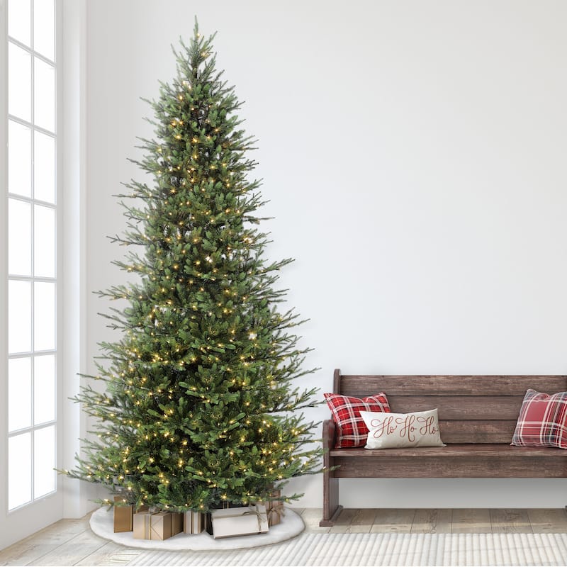 Puleo International 9 ft. Pre-lit Artificial Slim Balsam Christmas Tree