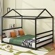 preview thumbnail 10 of 14, Gold Queen Size Metal House Shape Platform Bed,Solid Construction