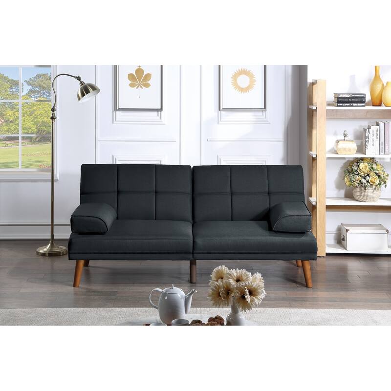 Contemporary Tufted Sofa Bed - Multi-Functional Adjustable Furniture - Black
