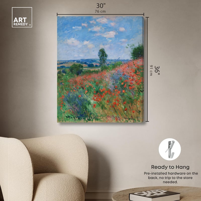 Blanket of Poppies II Canvas by Art Remedy, Gallery Wrapped