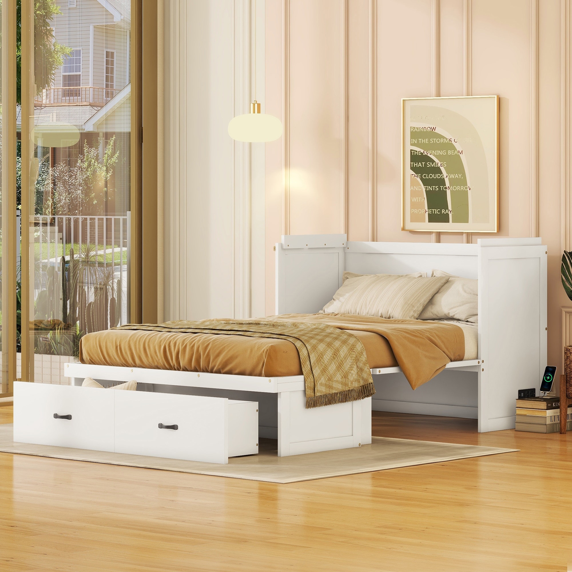 Full size murphy bed cheap with storage