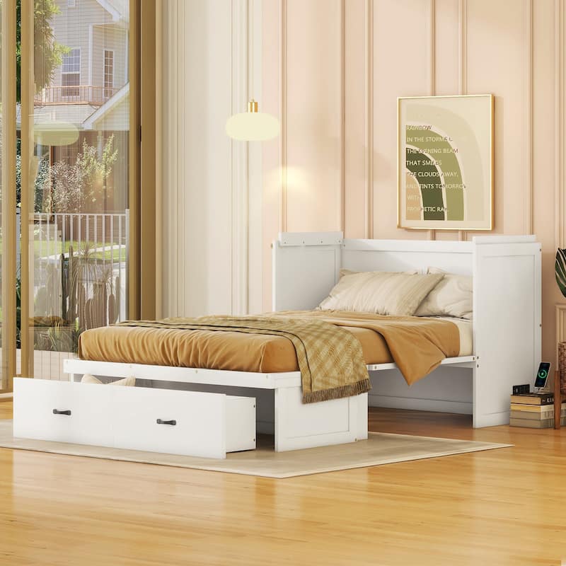 Murphy Bed with USB Port and a Large Drawer