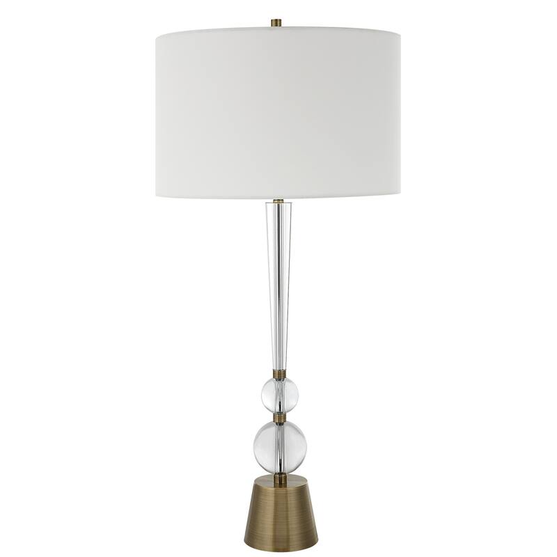 Tapered Crystal Column Table Lamp - 36.75" - Brass Finish
