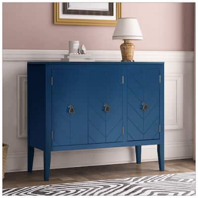 Adjustable Shelf Storage Sideboard with 3 Retro Metal Handles