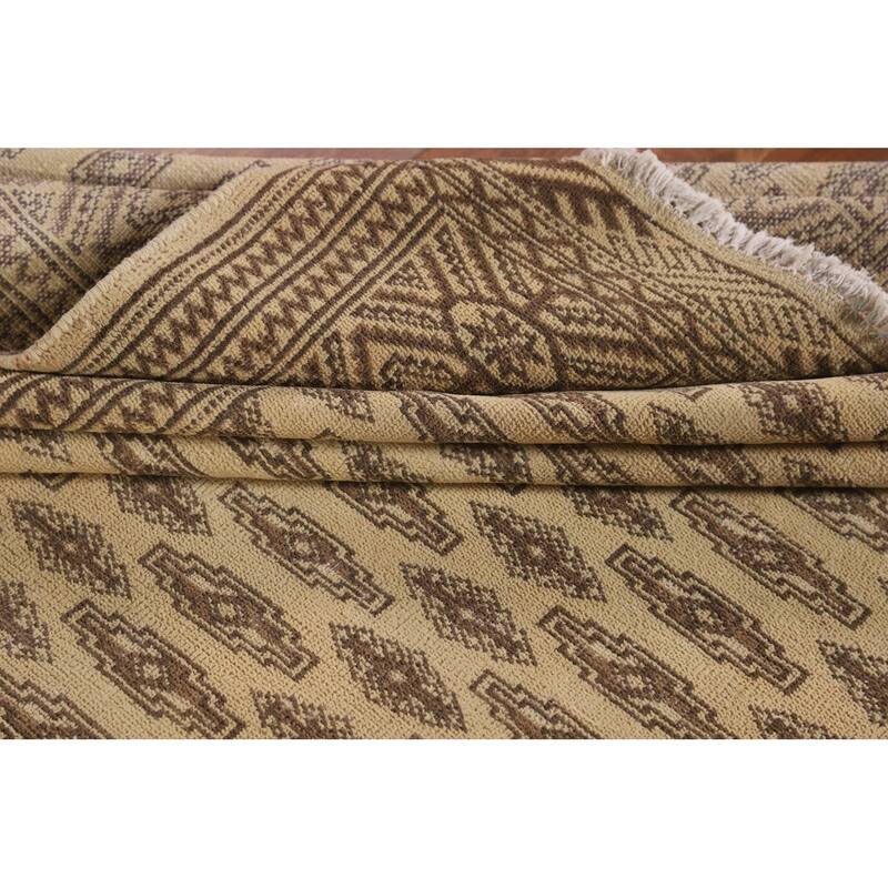 Geometric Turkoman Persian Vintage Area Rug Hand-Knotted Wool Carpet - 6'7"x 9'8"