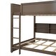 preview thumbnail 8 of 15, Queen-over-Queen Bunk Beds with Headboards, Storage Cabinets and USB Ports,Antique Wood