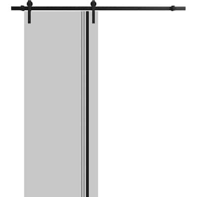 Sturdy Barn Door 36 x 80 Planum 0011 Grey Matte with 6.6FT