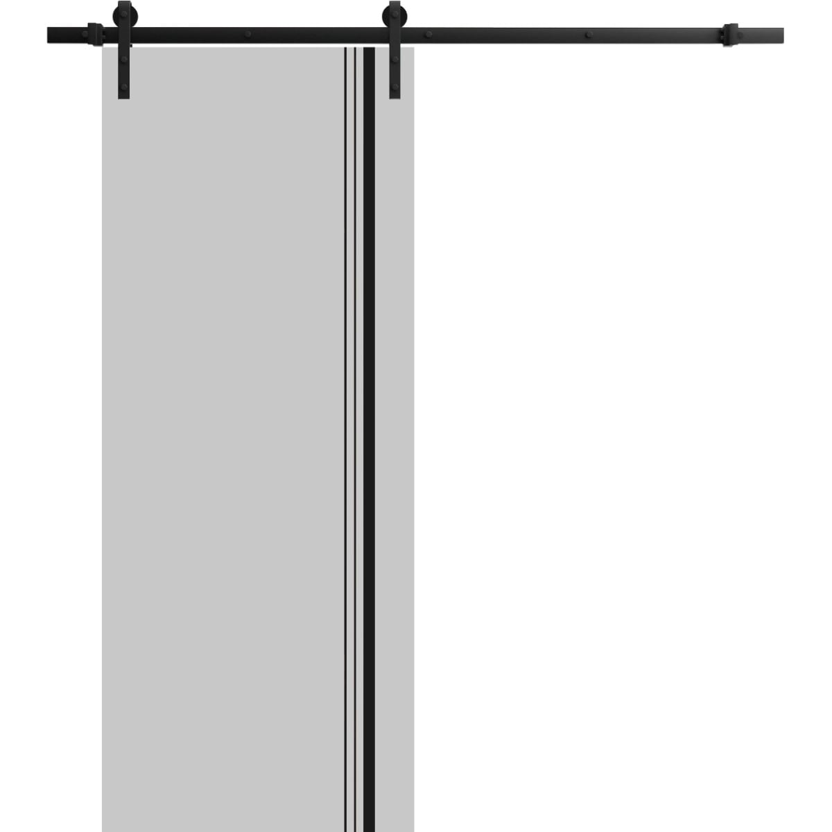 SartoDoors Planum 0011 | Bedroom Door Barn Door | Solid Wood | Hardware Set | 36x80, Grey Matte Bathroom Door Pantry Door