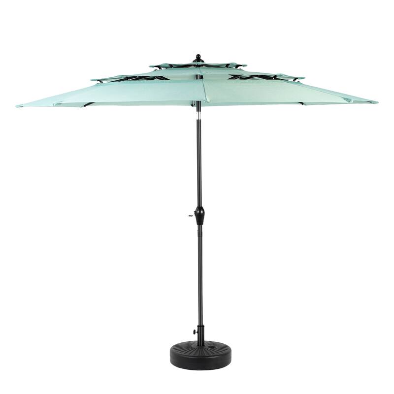 115" Outdoor Aluminium 3 Tier Auto-tilt Umbrella with Crank (No Base)