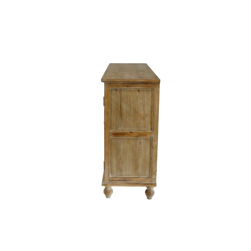 Buffet Cabinet with Storage, Accent Cabinet with 4 Carved Doors, Wood Sideboard with Shelf for Living Room, Dining Room