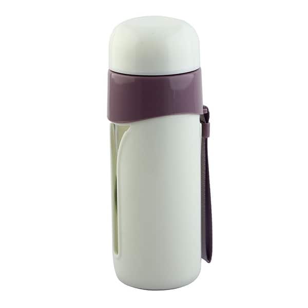Plastic Coated Glass Cup Juice Mug Outdoor Hiking Camping Water Bottle Beige  - Bed Bath & Beyond - 18438843