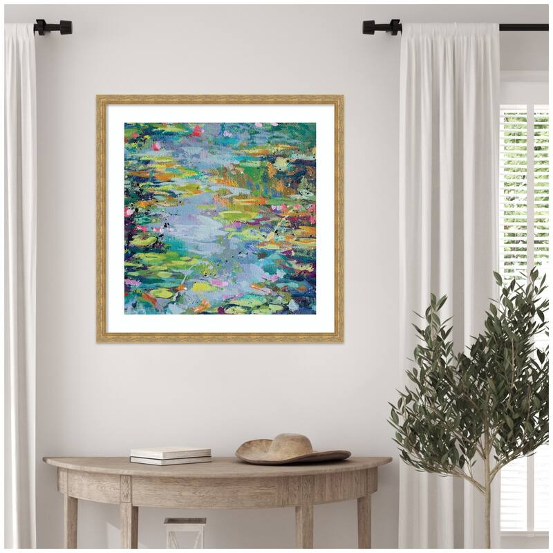Kate and Laurel Framed Art Waterlilies at Giverny by Rachel Christopoulous